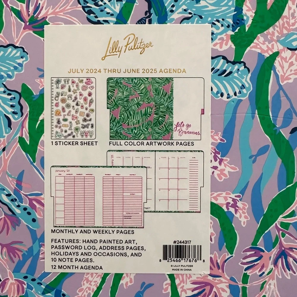 Lilly Pulitzer Pink and Blue Floral Planner